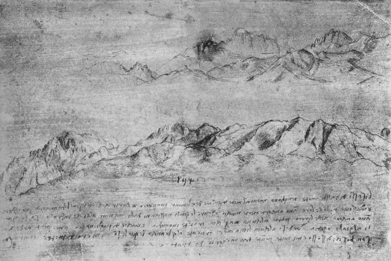 Studies of Mountain Ranges, c1480 1945 av Leonardo da Vinci