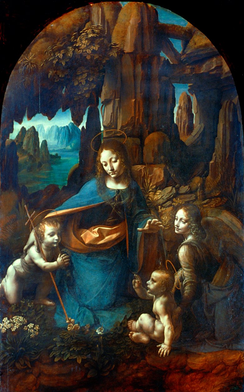 The Virgin of the Rocks, 1491-1519 av Leonardo da Vinci