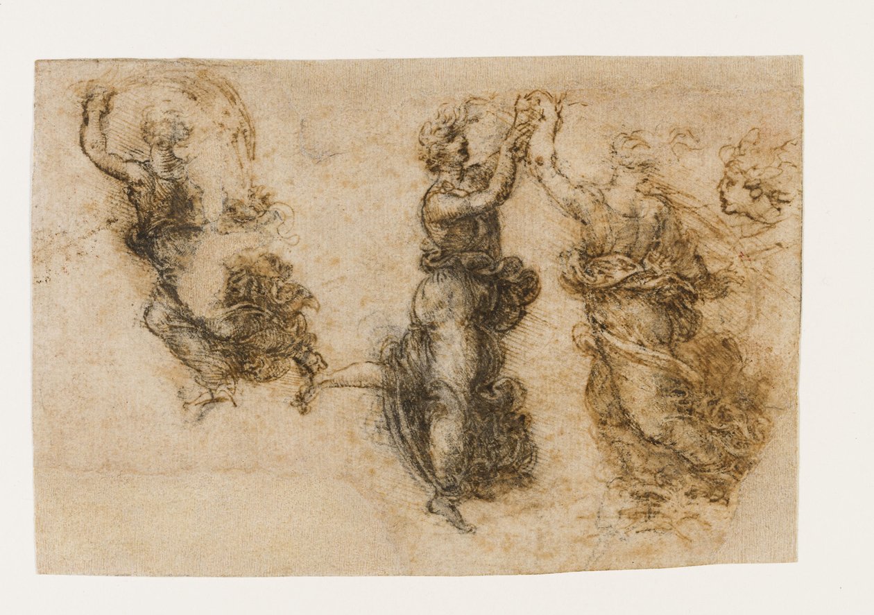Tre dansande kvinnofigurer, 1517-1518. av Leonardo da Vinci