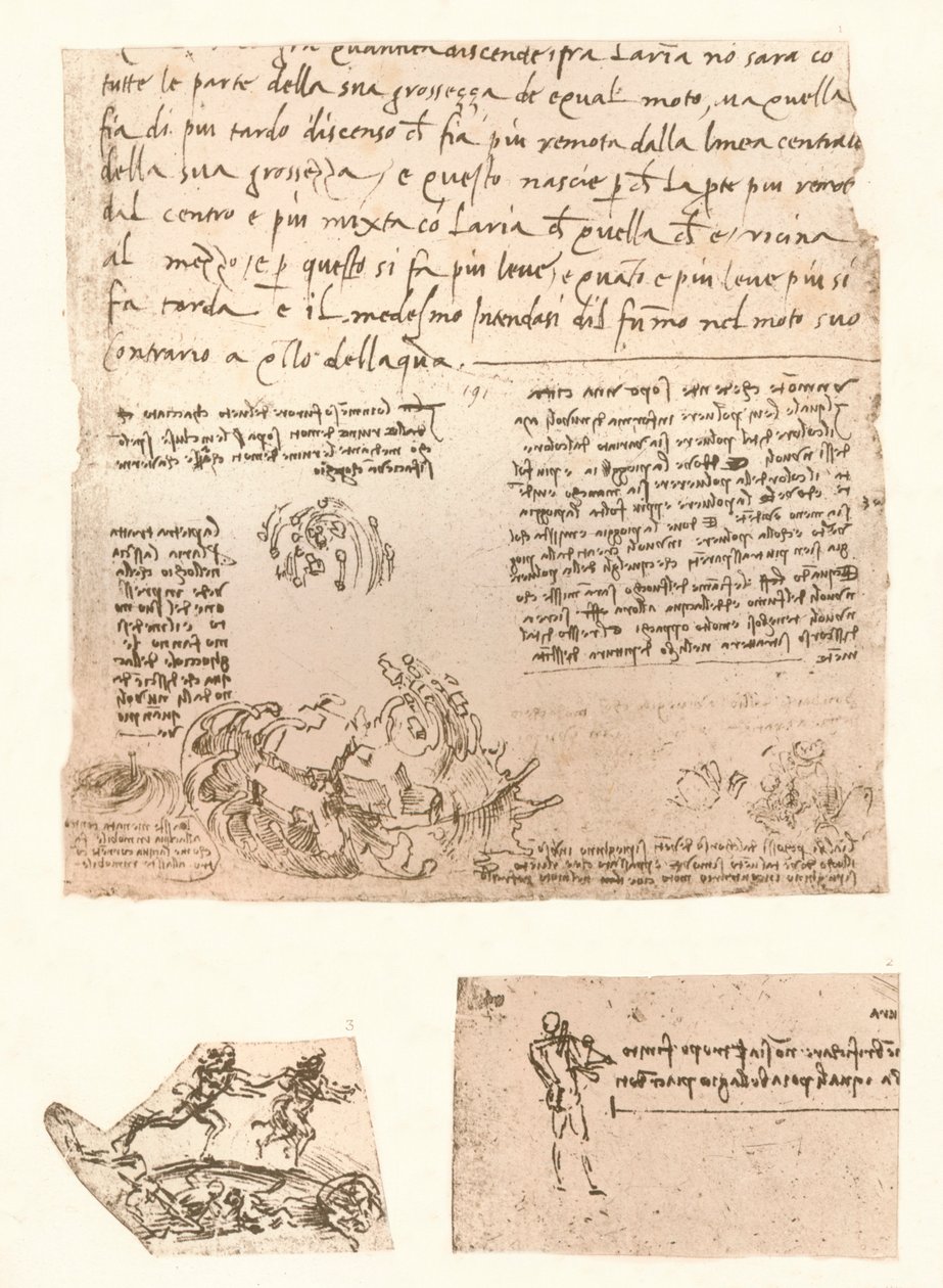 Tre ritningar, c1472-c1519 1883 av Leonardo da Vinci