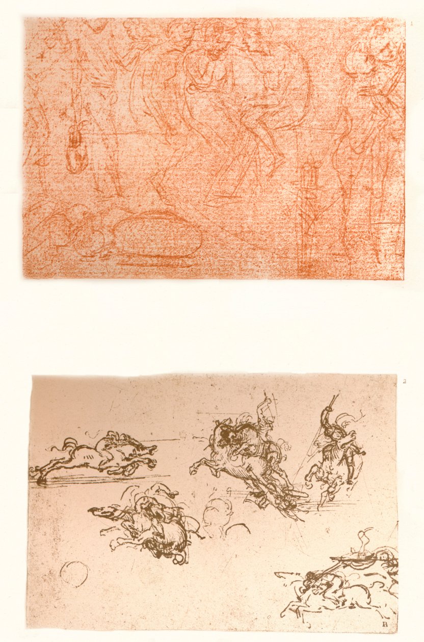 Två ritningar, c1472-c1519 1883. av Leonardo da Vinci