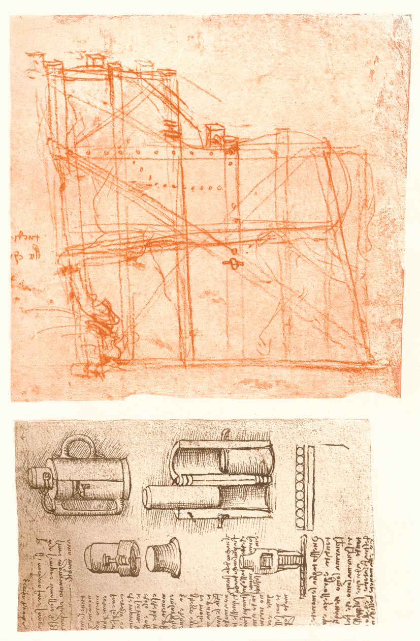Två ritningar, c1472-c1519 1883 av Leonardo da Vinci