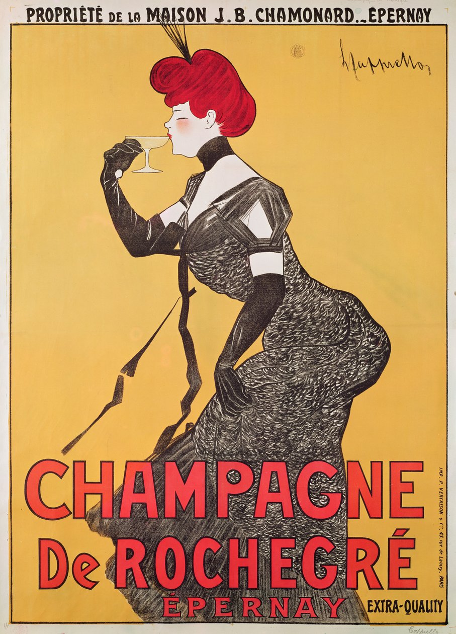 Affisch reklam för Champagne de Rochegre av Leonetto Cappiello