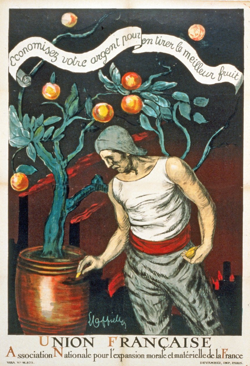 Union Française National Association for the Moral and Material Expansion of France, pub. 1914-18 av Leonetto Cappiello