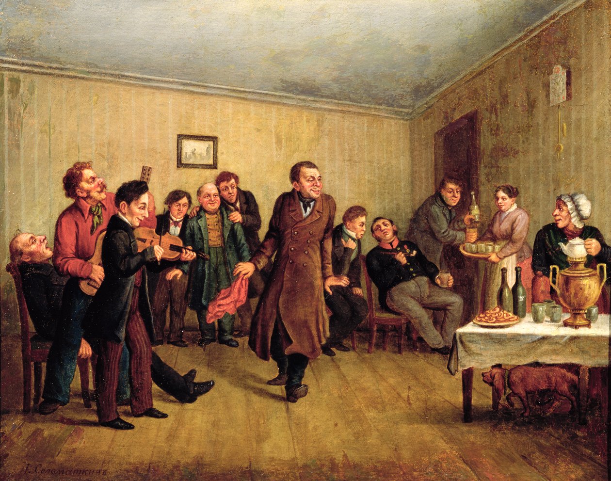 En købmands aftenfest swed av Leonid Ivanovich Solomatkin