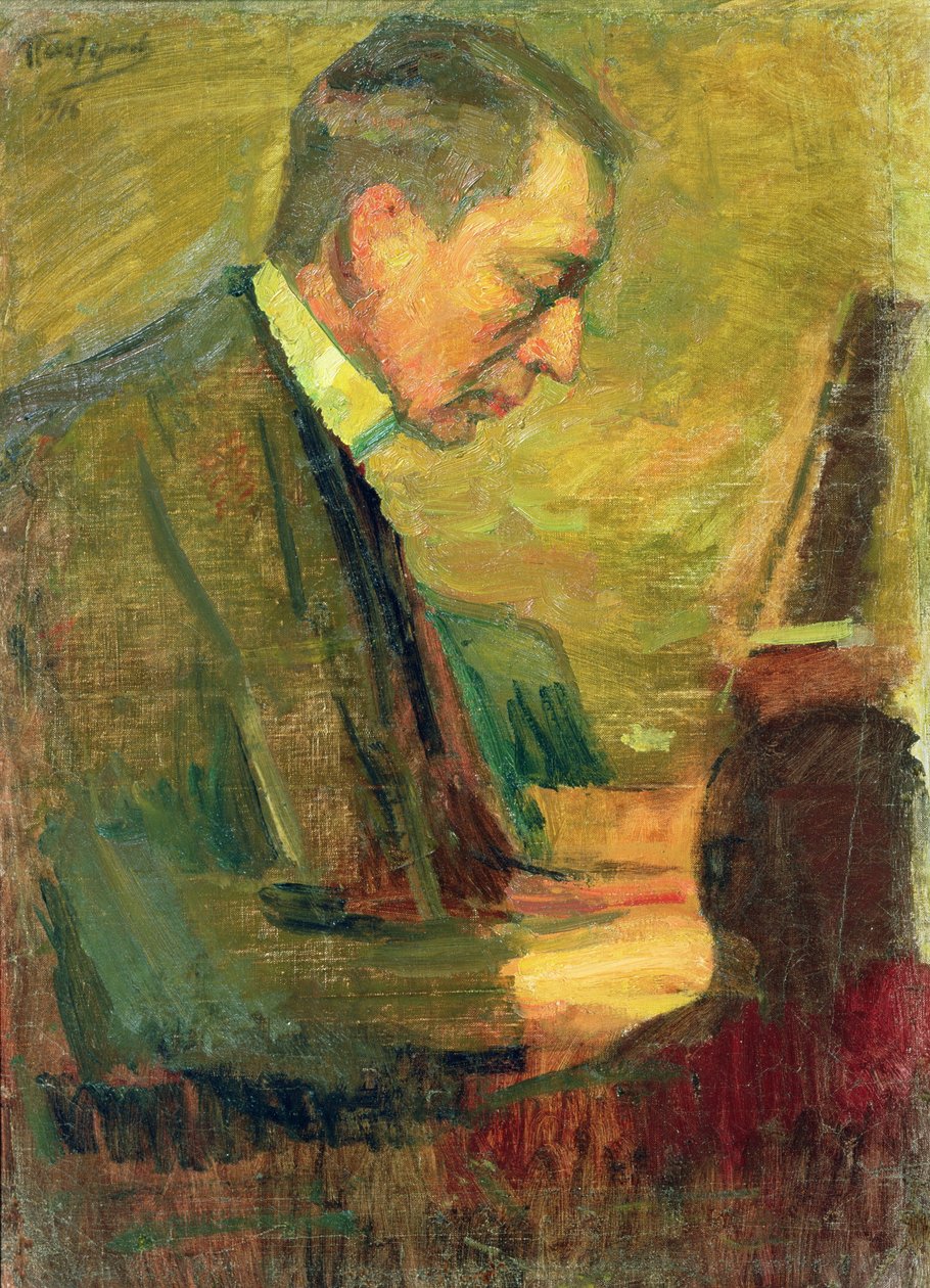 Porträtt av Sergej Rakhmaninov, 1916 av Leonid Osipovic Pasternak