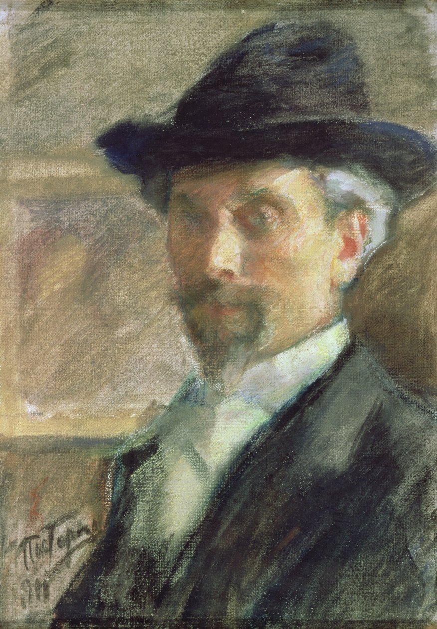 Självporträtt, 1911 (pastell på papper) av Leonid Osipovic Pasternak