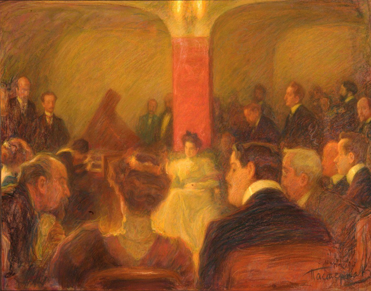 Konsert av Wanda Landowska, 1907 av Leonid Osipovic Pasternak