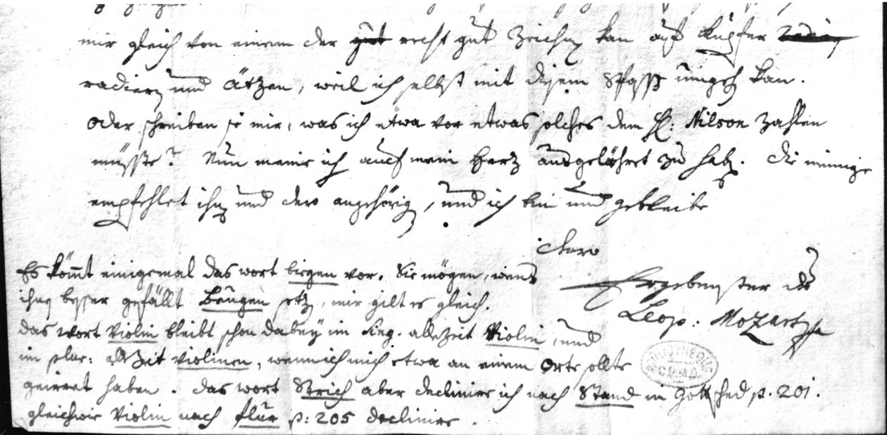 Brev från Leopold Mozart (1719-87), 7 juli 1755 av Leopold Mozart