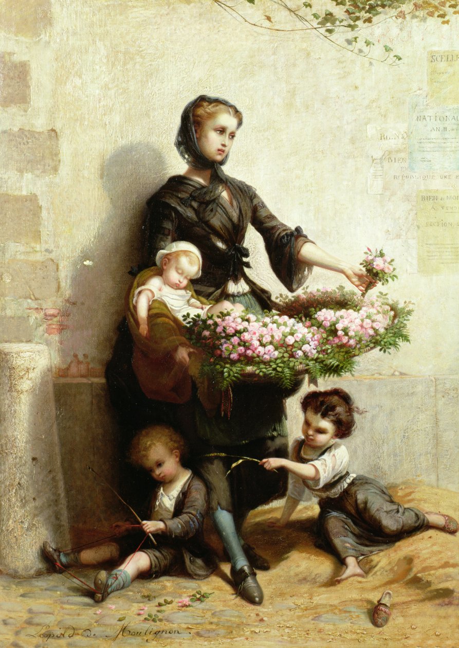 Viktoriansk blomstersäljare av Leopold de Moulignon