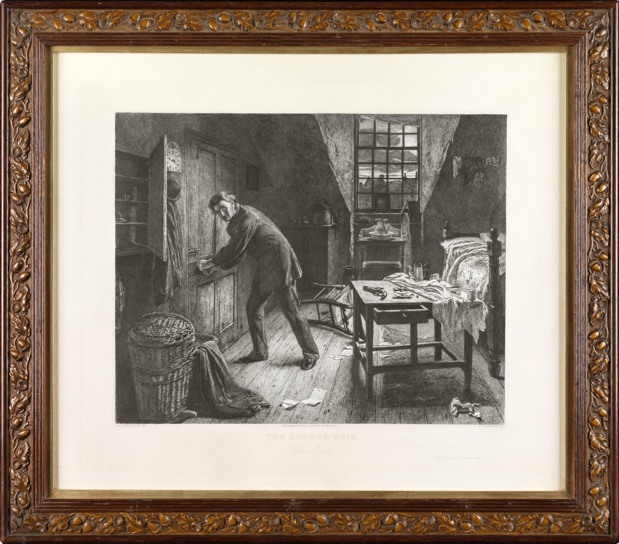 The Road to Ruin: The End (etsning) av Leopold Flameng