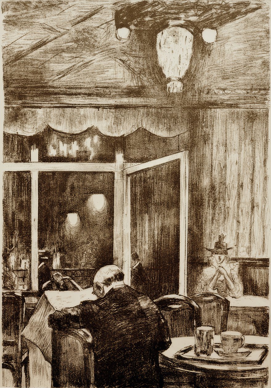 Kväll på Café Bauer av Lesser Ury