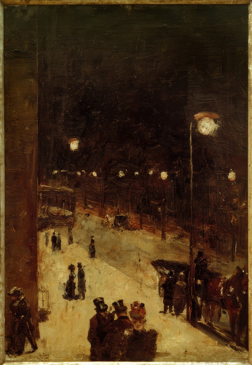 Berliner Strasse på natten av Lesser Ury
