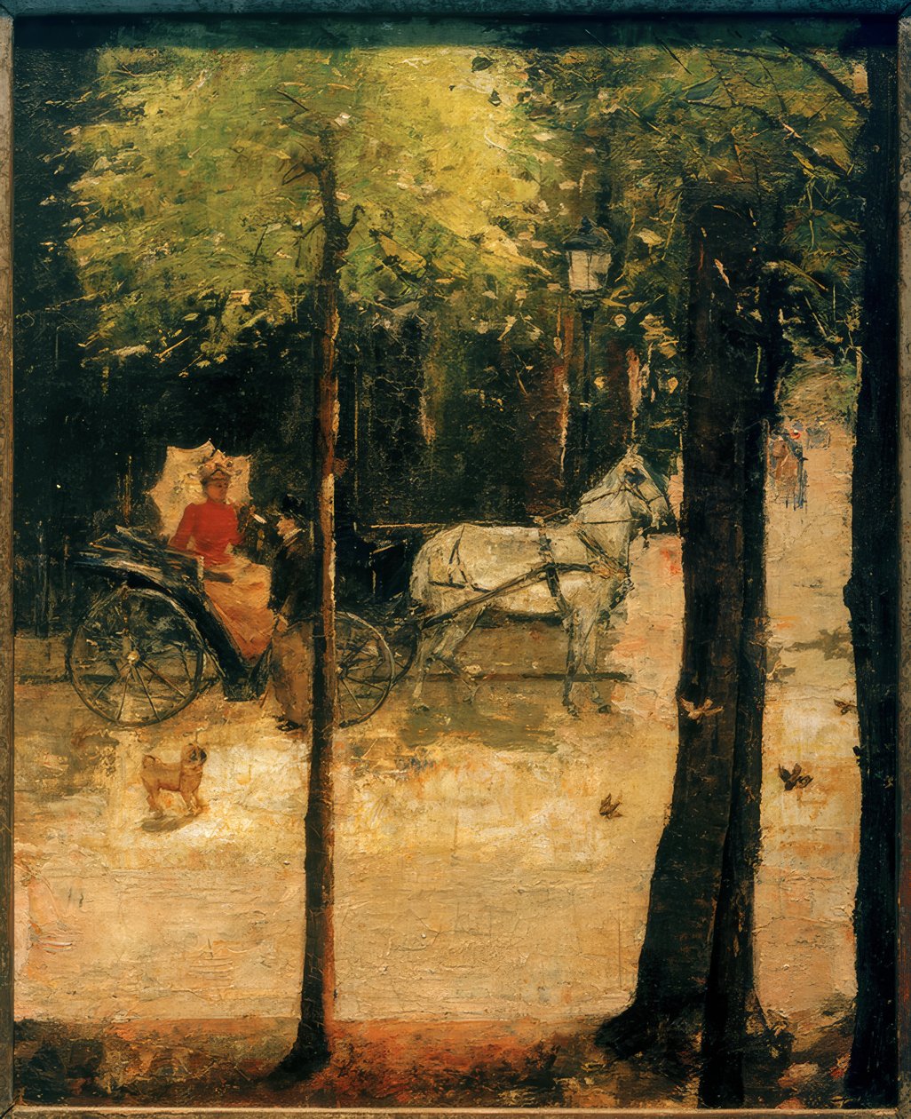 Våren i Tiergarten (Damen i vagnen) av Lesser Ury