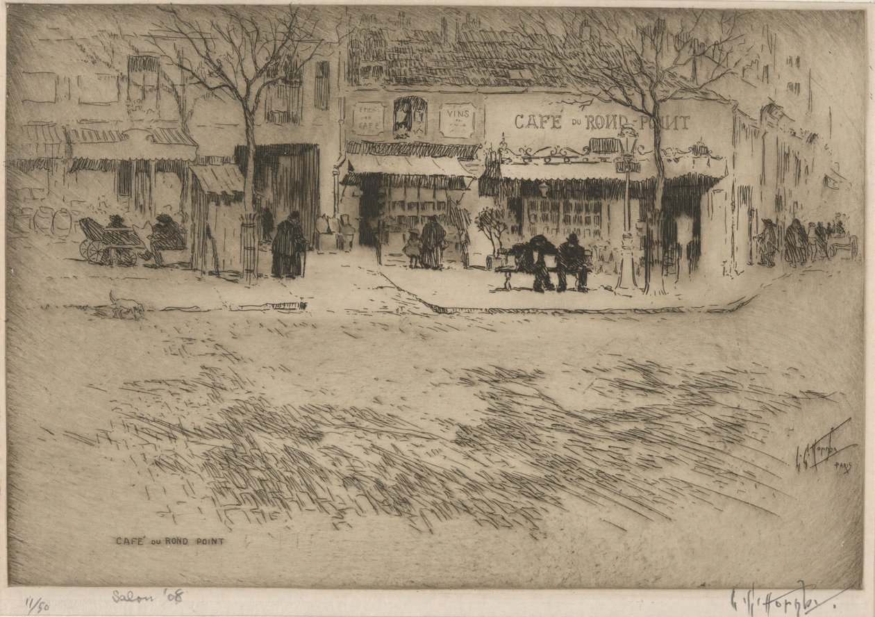 Cafe du Rond Point av Lester George Hornby