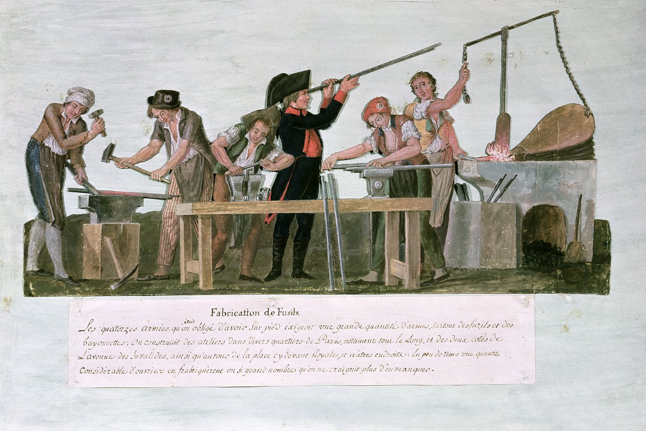 Verkstad för gevärsmakare, 1793 av Lesueur Brothers