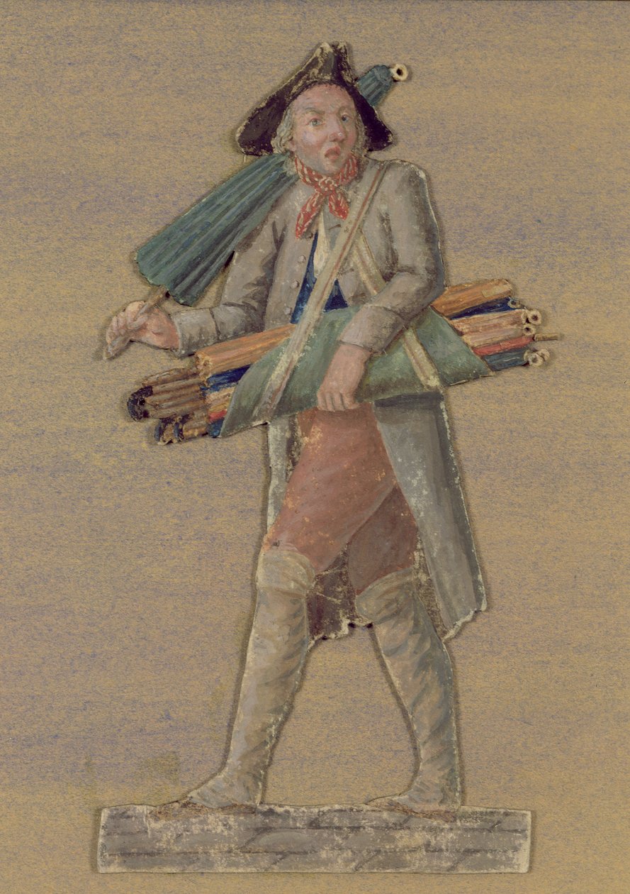 Paraplysäljaren (gouache på kortet) av Lesueur Brothers