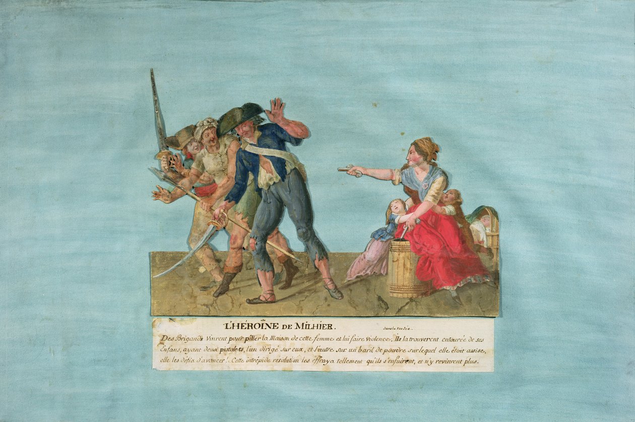 The Heroine of Milhier (gouache på kort) av Lesueur Brothers