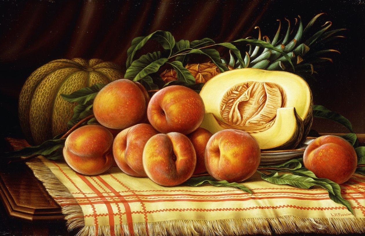 Meloner, persikor och ananas av Levi Wells Prentice