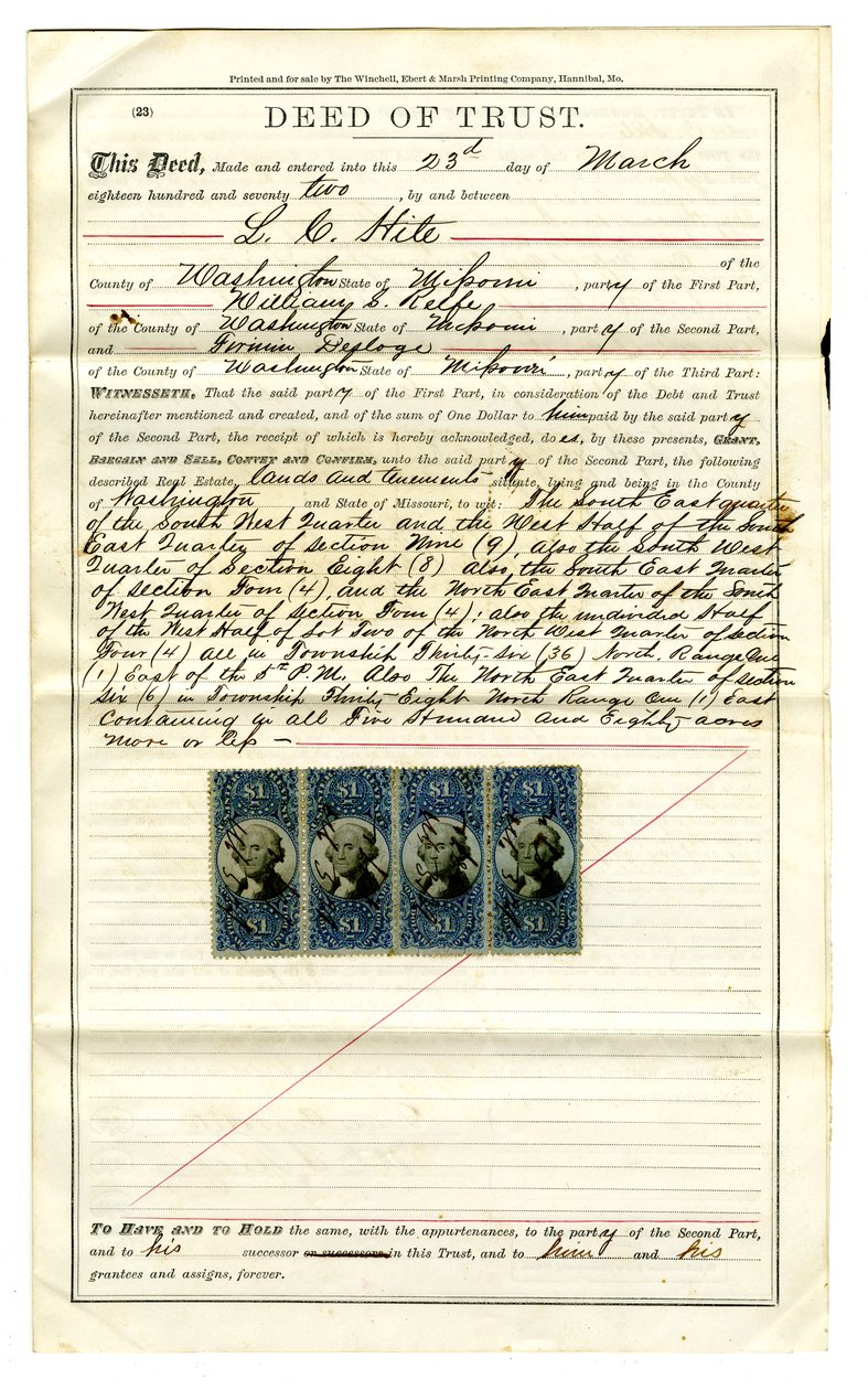 Loan made by Firmin Desloge to L.C. (Lewis Cass) Hite av Lewis Cass Hite