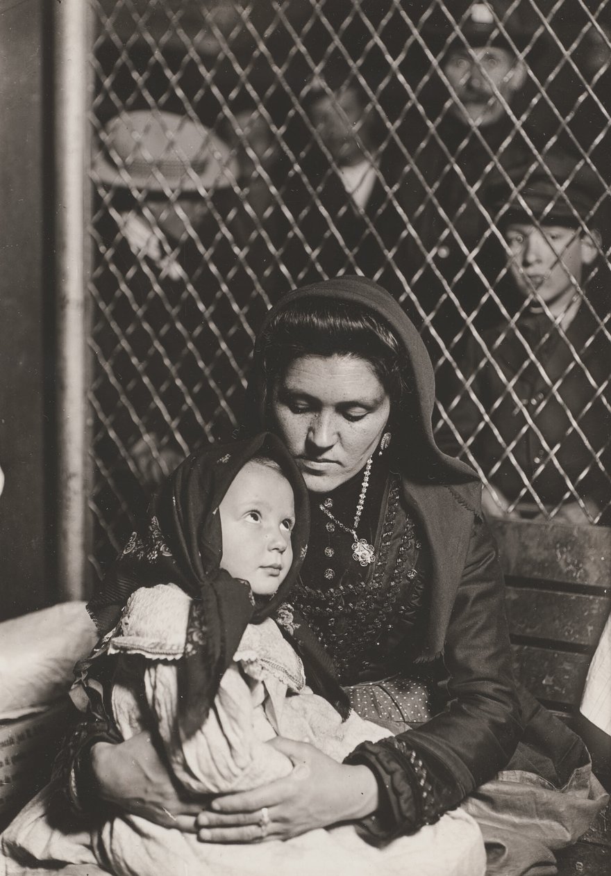 Immigrant mor och barn av Lewis Wickes Hine