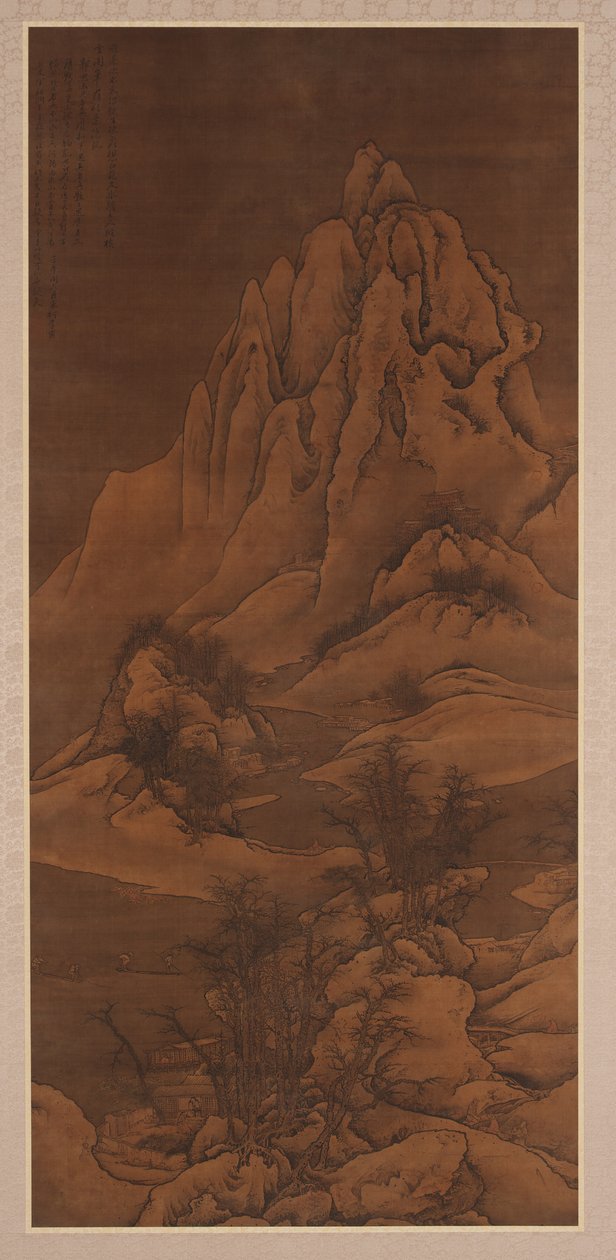 Snölandskap efter Guo Xi, Qingdynastin, 1702. av Li Yin