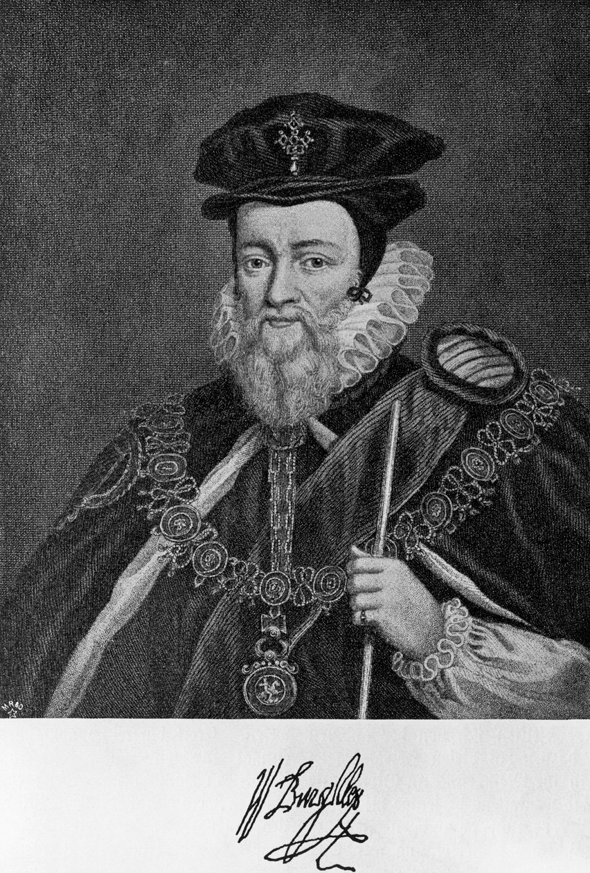 Porträtt av William Cecil av Unbekannt Unbekannt