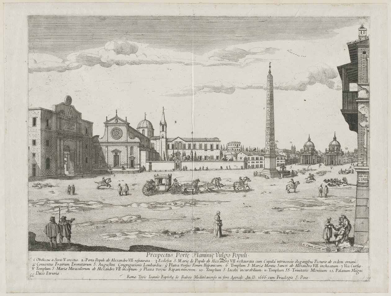 Prospekt för platserna i Roms stad Insign[ium], 1666. av Lievin Cruyl