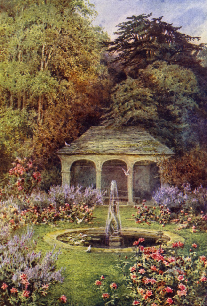 The Pool Garden (färg litho) av Lilian Stannard