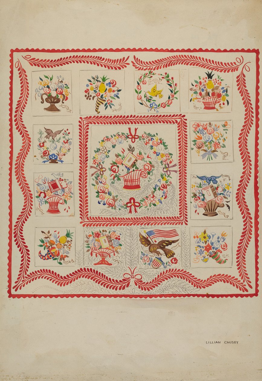 Täcke, c. 1936. av Lillian Causey