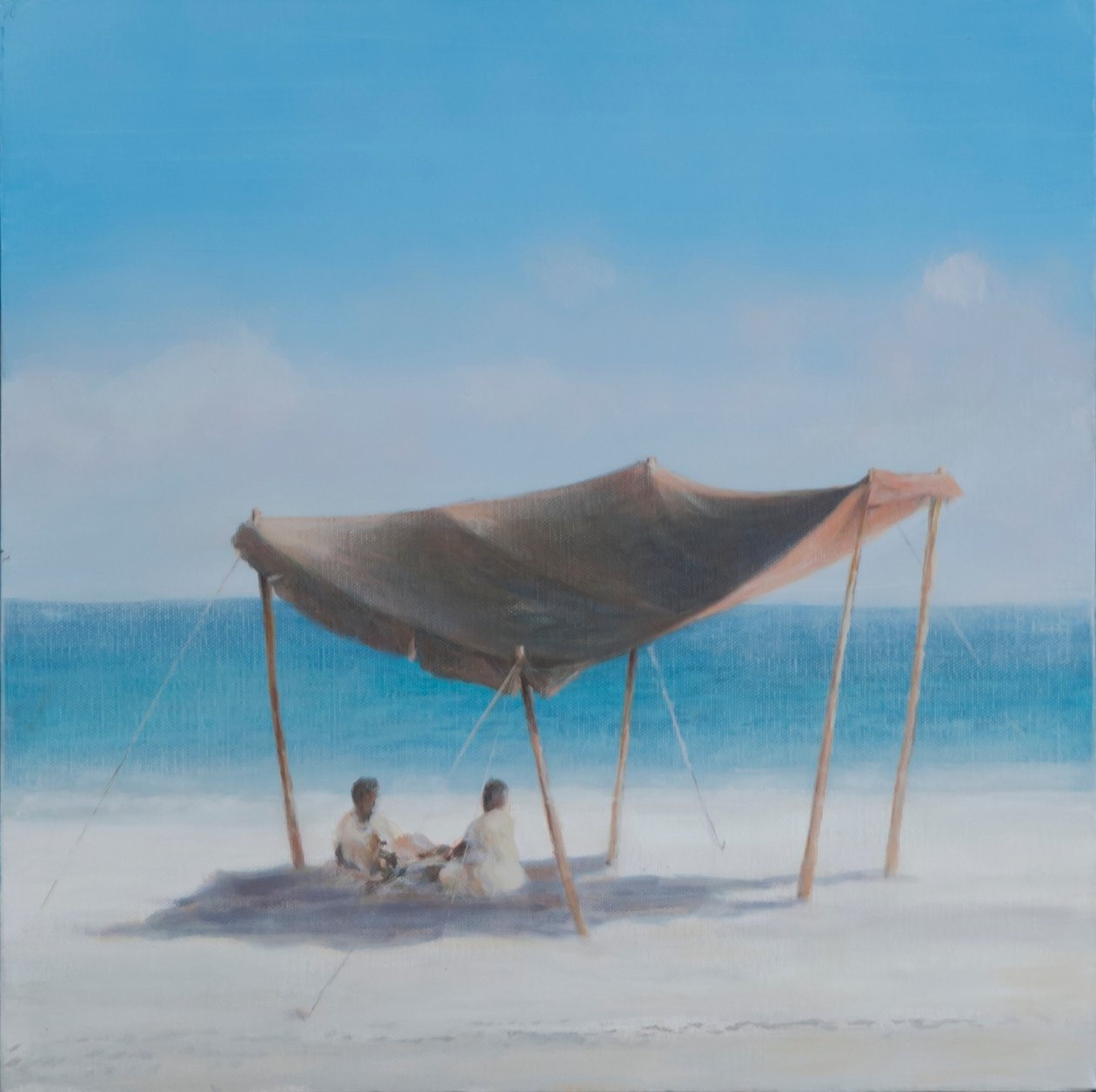 Strandtält, 2012 (akryl på duk) av Lincoln Seligman