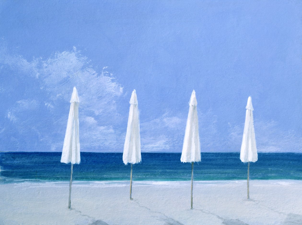 Strandparaplyer, 2005 (akryl på papper) av Lincoln Seligman