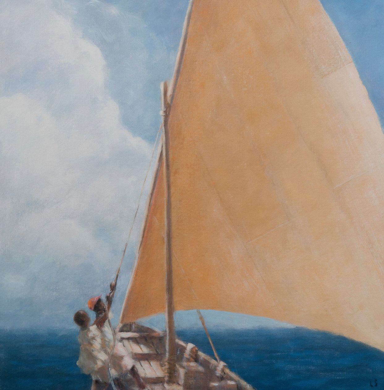 Dhow, Kilifi, 2012 (akryl på duk) av Lincoln Seligman