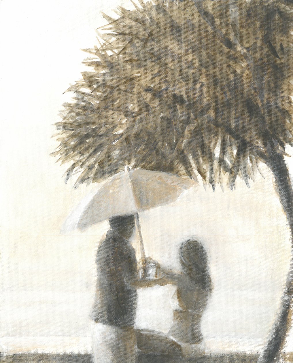 Drink Under a Tree, 2015 (akryl på duk) av Lincoln Seligman