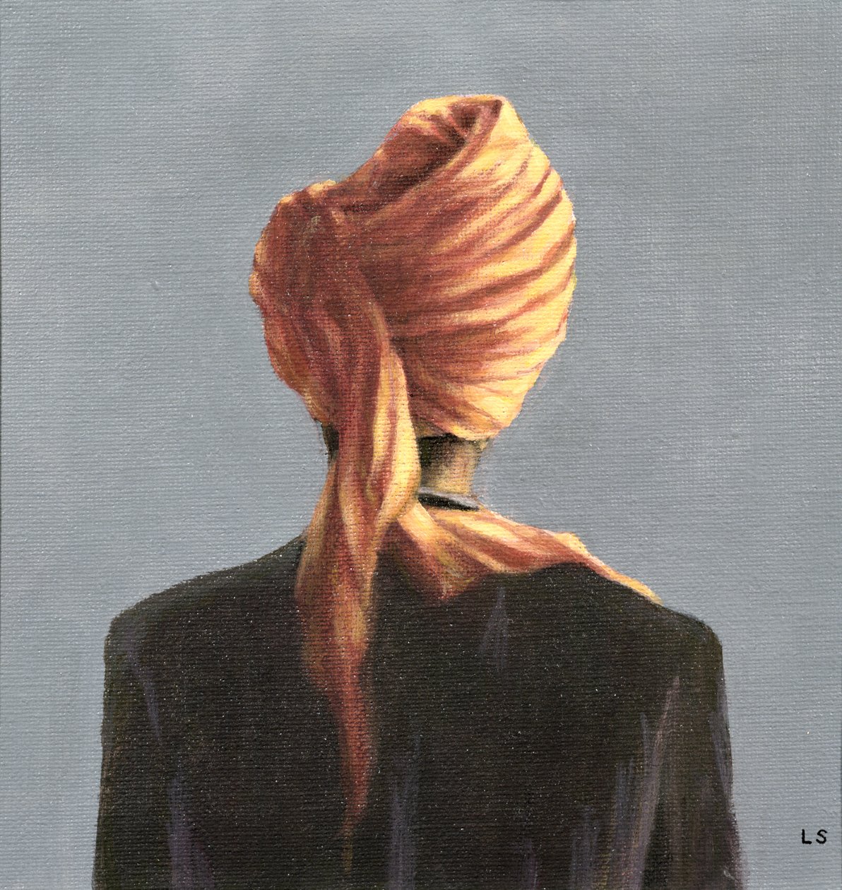 Orange turban, 2004 (akryl på duk) av Lincoln Seligman
