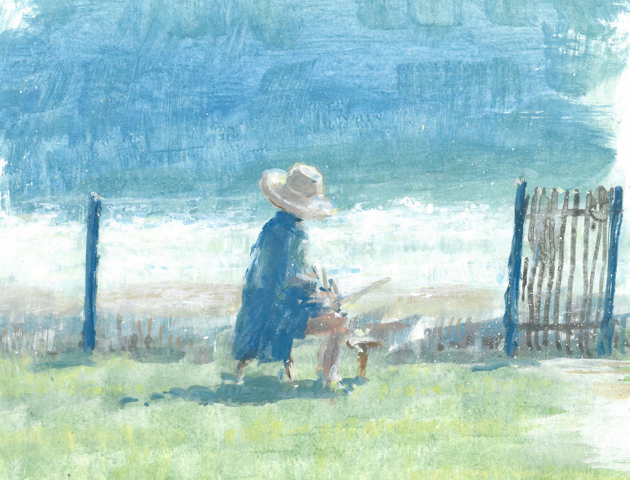 Painting the Sea (akryl på duk) av Lincoln Seligman