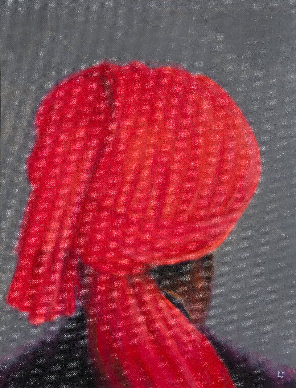 Red Turban på Grey, 2014 av Lincoln Seligman