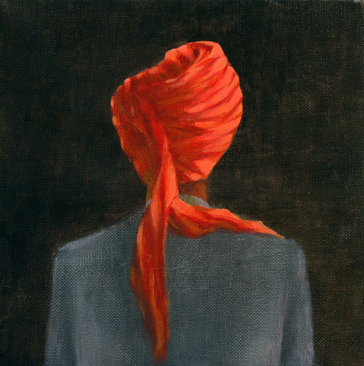 Röd turban, 2004 (akryl på duk) av Lincoln Seligman