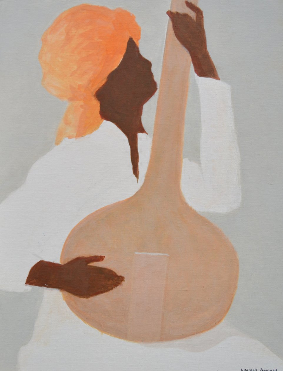 Sitarspelare, Orange Turban av Lincoln Seligman