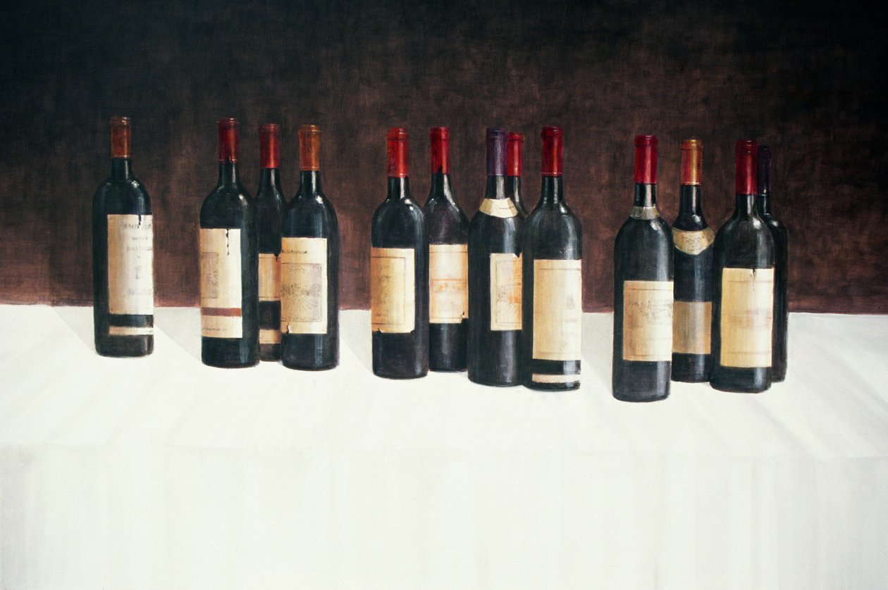 Winescape, Red, 2003 (akryl på duk) av Lincoln Seligman