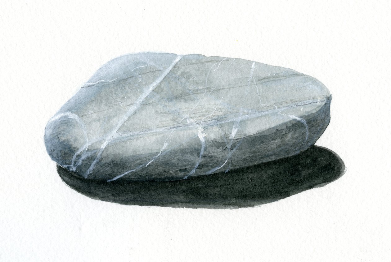 Sten (akryl på papper) av Lincoln Seligman