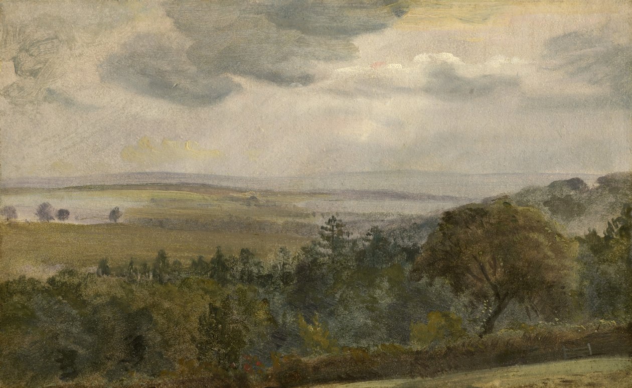 Vidsträckt landskap med moln, c.1850 av Lionel Constable