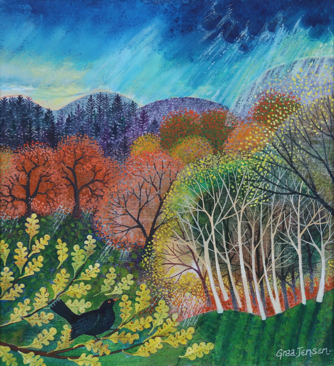 Blackbird, 2024 (akryl på linne) av Lisa Graa Jensen
