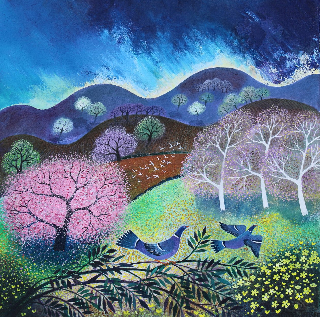 Pink Tree, 2024 (akryl på linne) av Lisa Graa Jensen