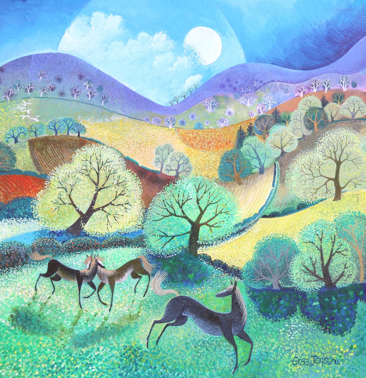 Summer Fields, 2020, (akryl) av Lisa Graa Jensen