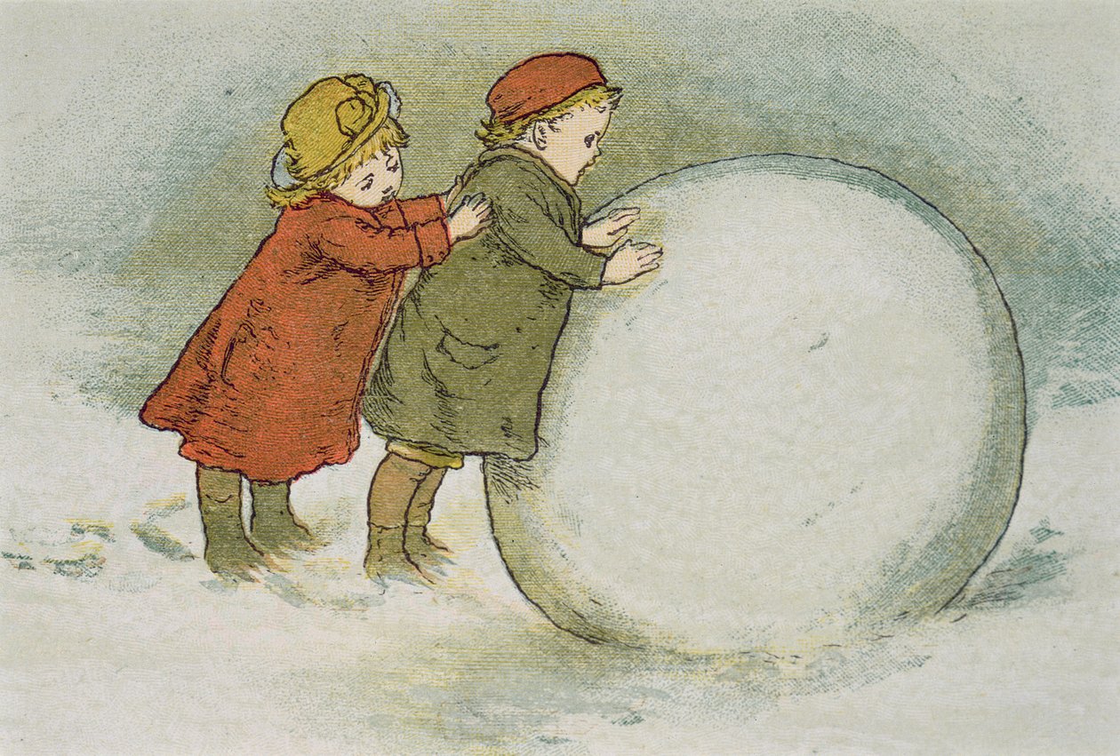 Barn som rullar snöbollar av Lizzie Mack