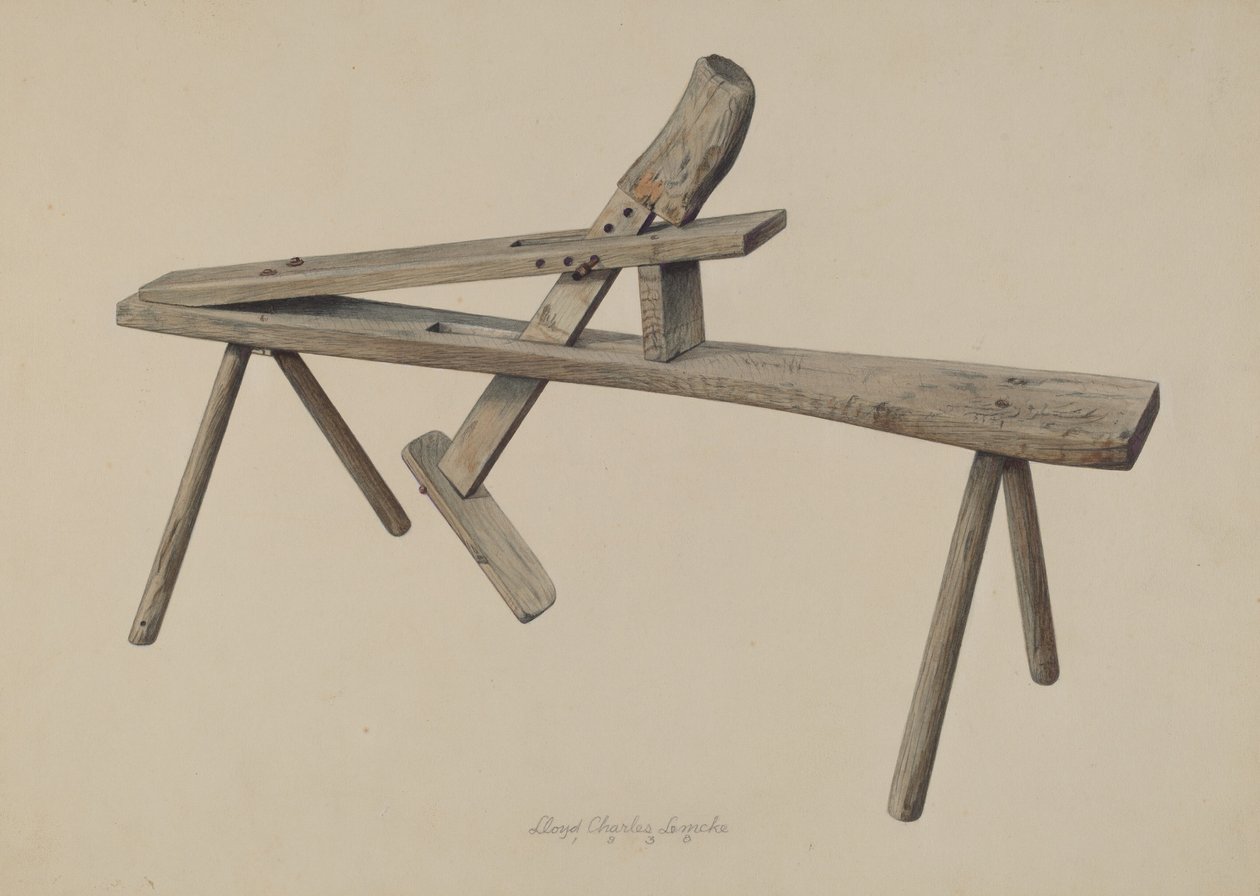 Träsniderarens bänk, 1938. av Lloyd Charles Lemcke