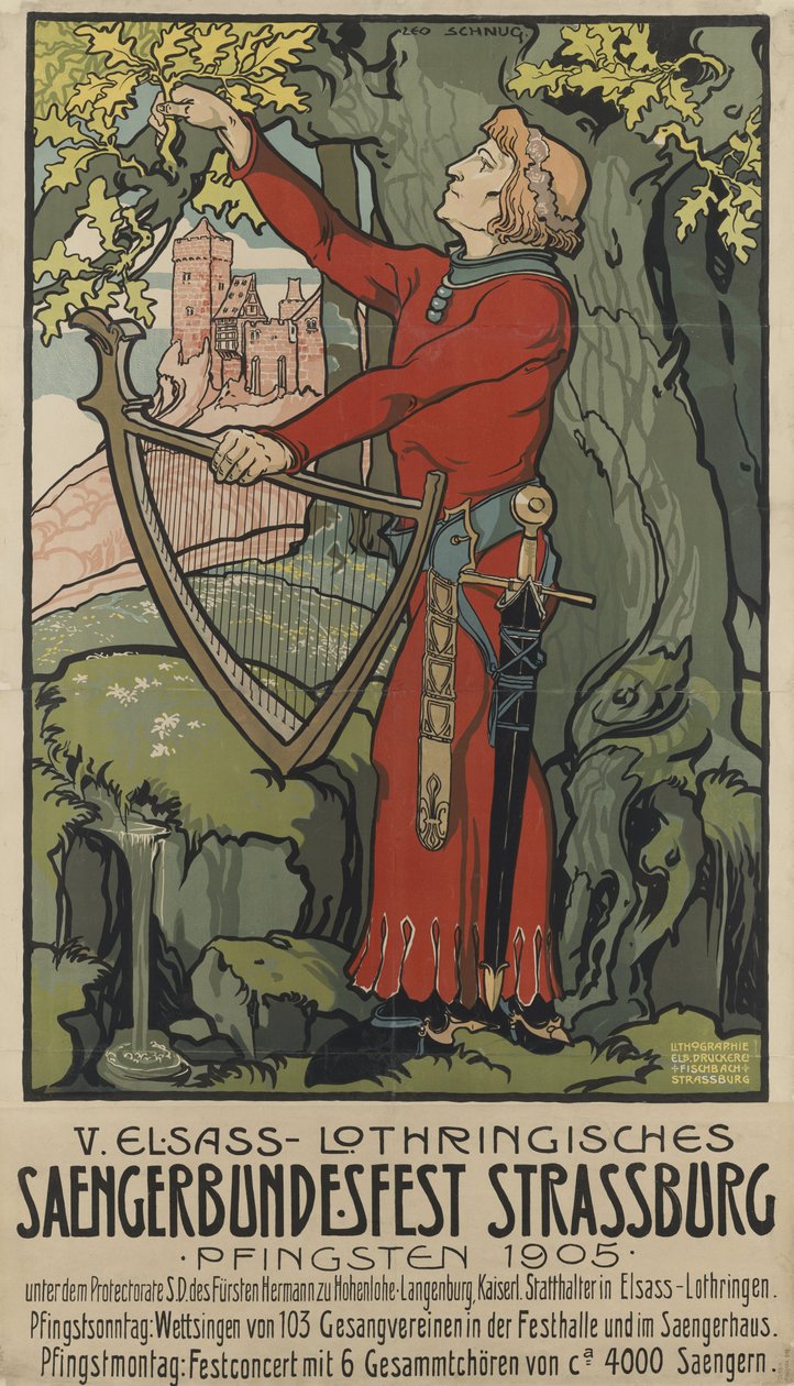 Sångarfestivalen Saengerbundesfest Strasbourg, 1905. av Léo Schnug