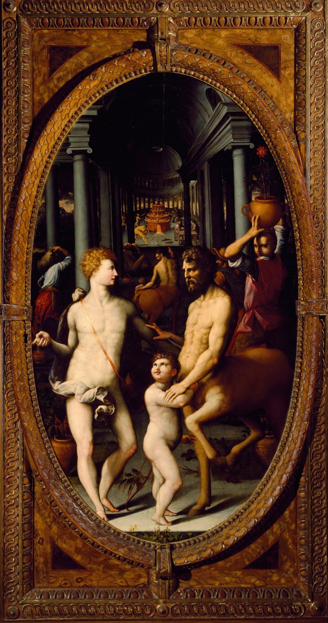 Apollon och kentauren Chiron (målning av Lodovico Buti