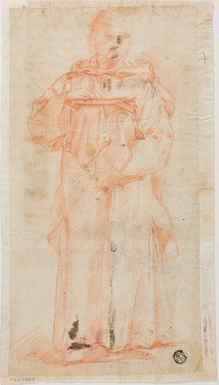 Stående munk håller värd och Palen av Lodovico Carracci